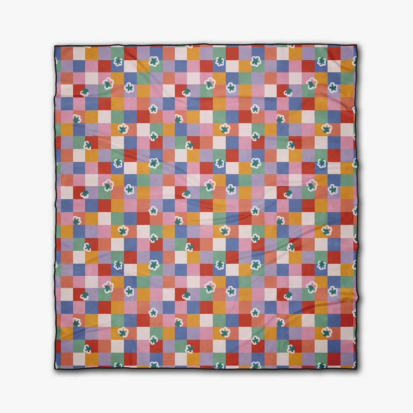 Floral Checks Beach Blanket